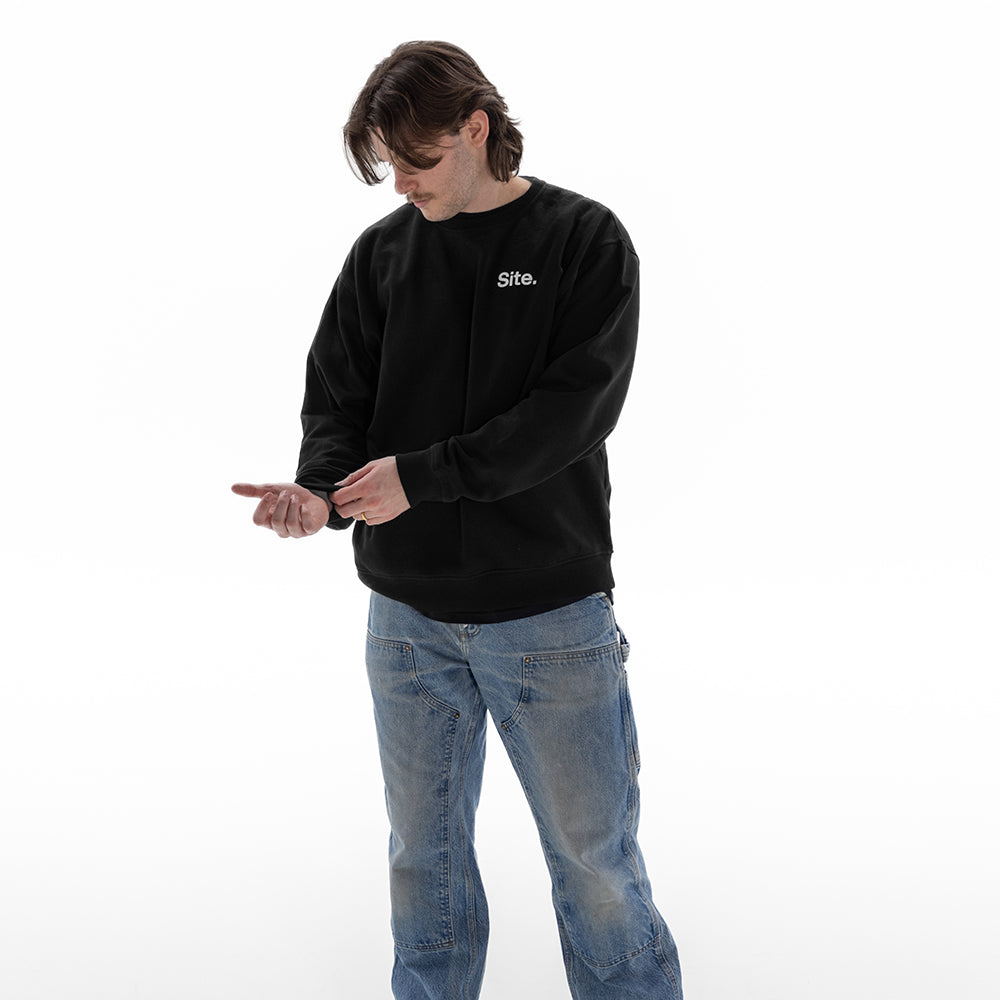 Site. Black Signature Crew Sweatshirt – SiteSwag