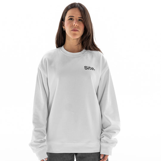 Site. White Signature Crew Sweatshirt
