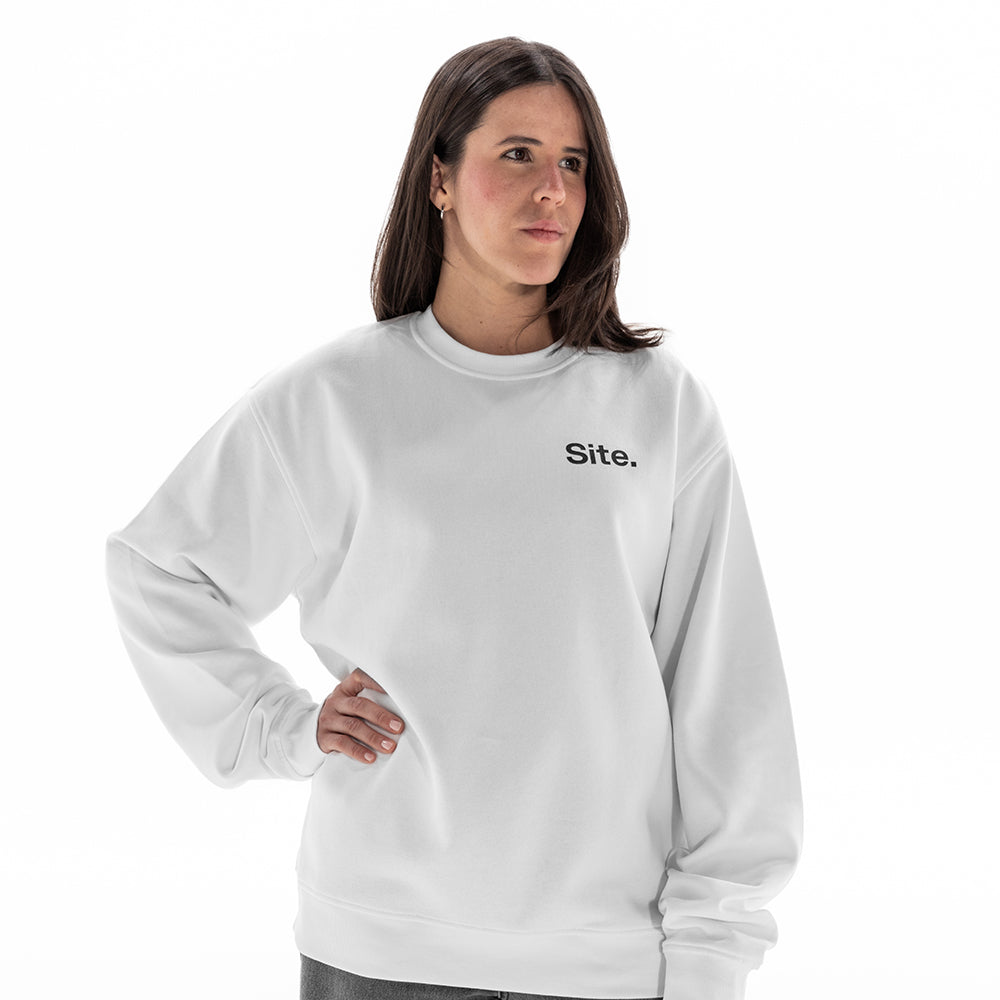 Site. White Signature Crew Sweatshirt