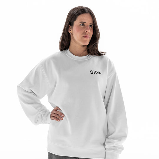 Site. White Signature Crew Sweatshirt